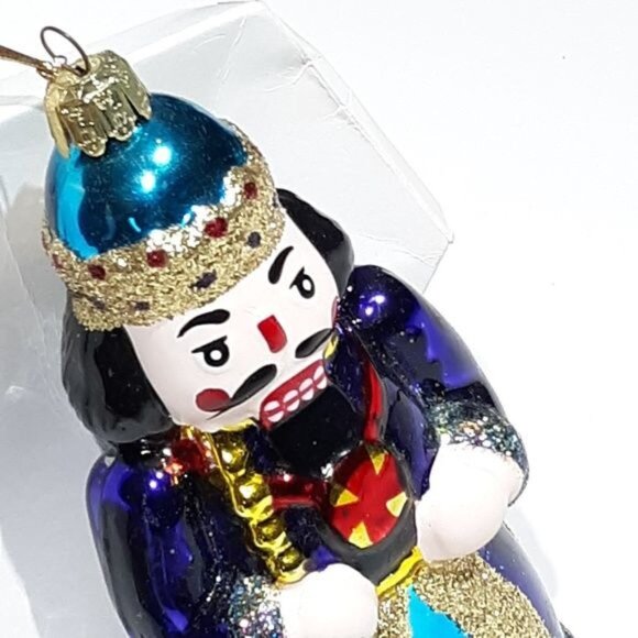 Mouth Blown Hand painted 7" Glass Ornament King Nutcracker - Picture 3 of 8
